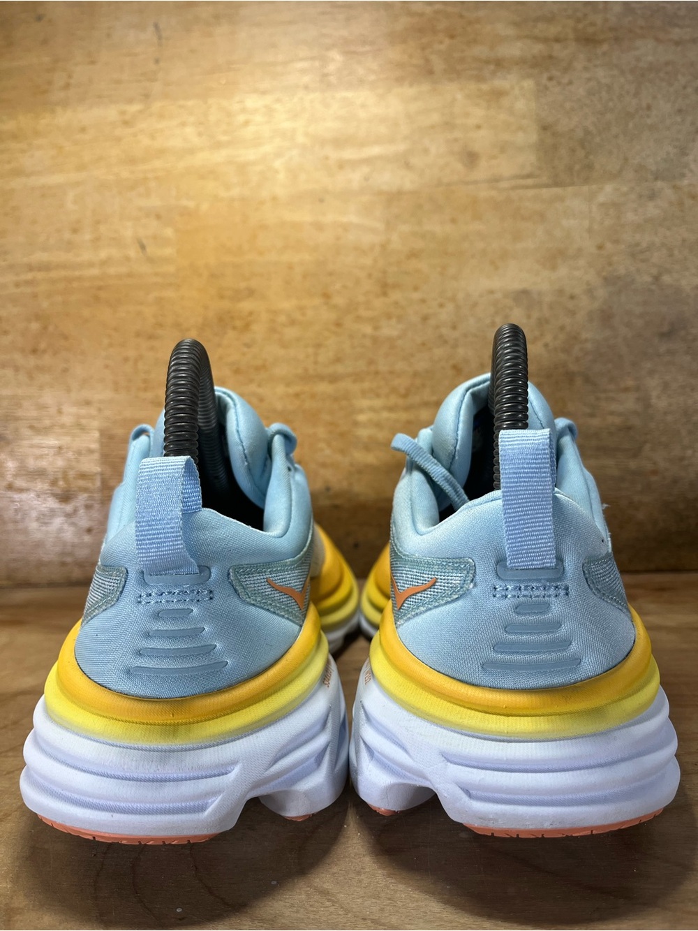 Hoka One One Bondi 8 Womens Size 5.5 Running Shoes Sneakers Blue Yellow - Picture 5 of 12